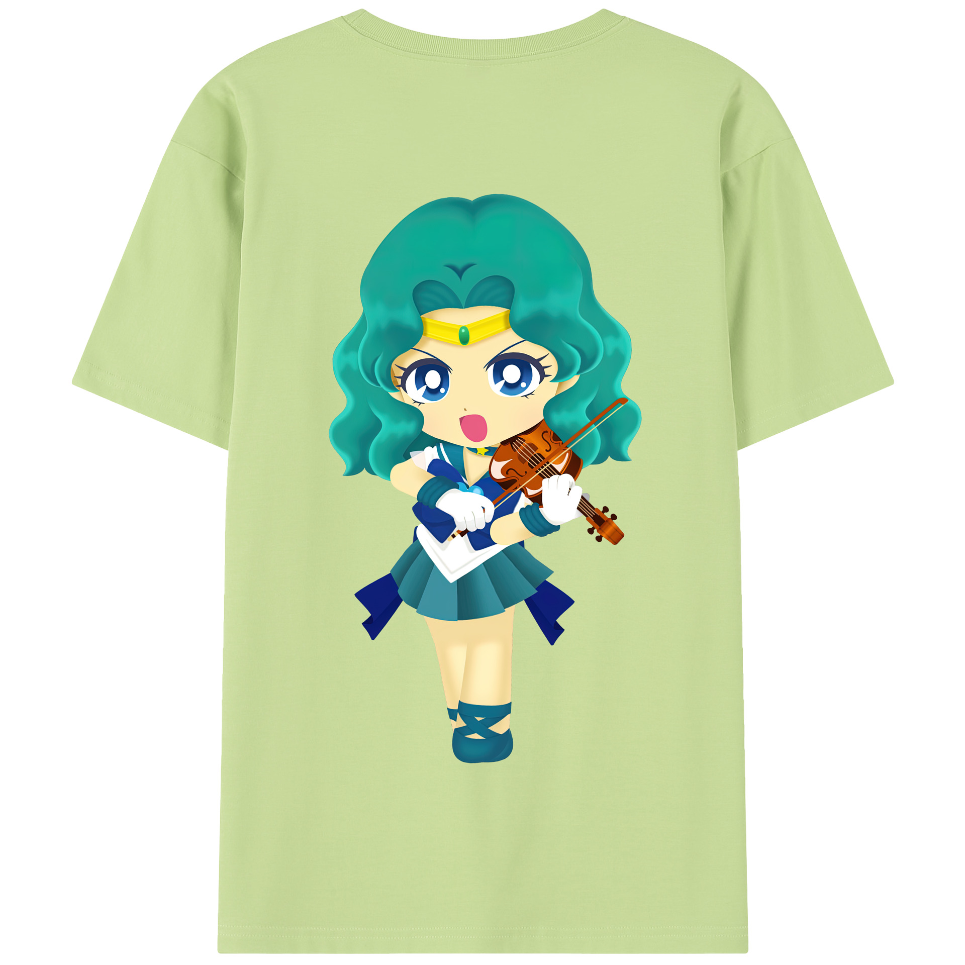 （画像用） 美少女戦士セーラームーン 海王 みちる（かいおう みちる） Sailor Moon Kaiou Michiru 綿100％半袖Tシャツ（背面プリント）